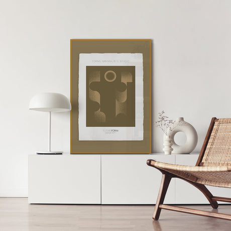 Luksus plakat med gul ramme - Cascade Form I - Artist Paper - Incado