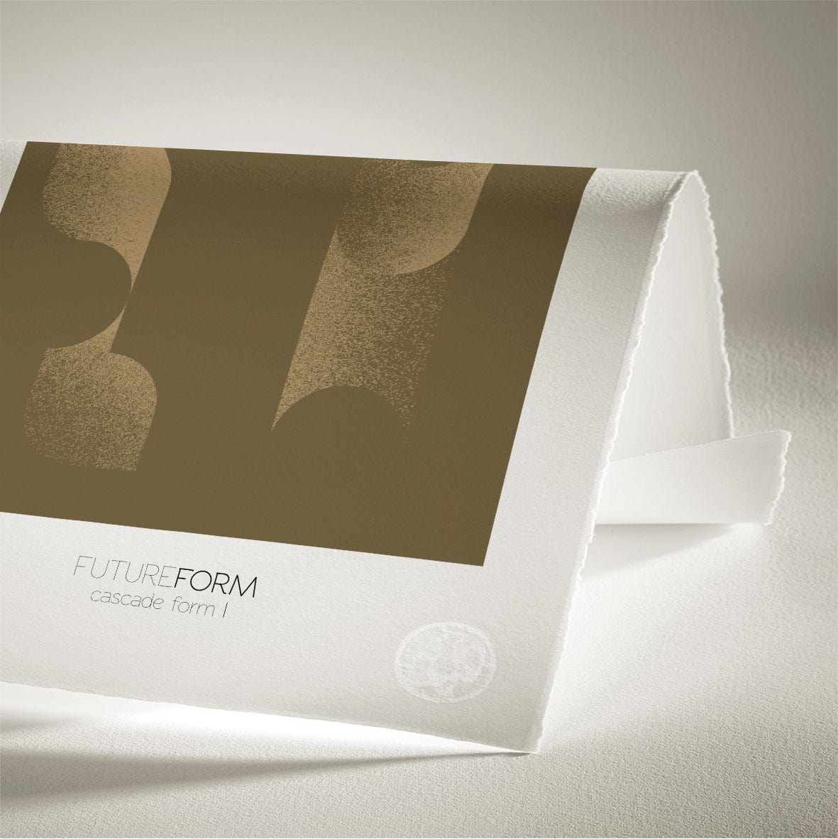 Luksus plakat med egetræsramme - Cascade Form I Oak - Artist Paper - Incado