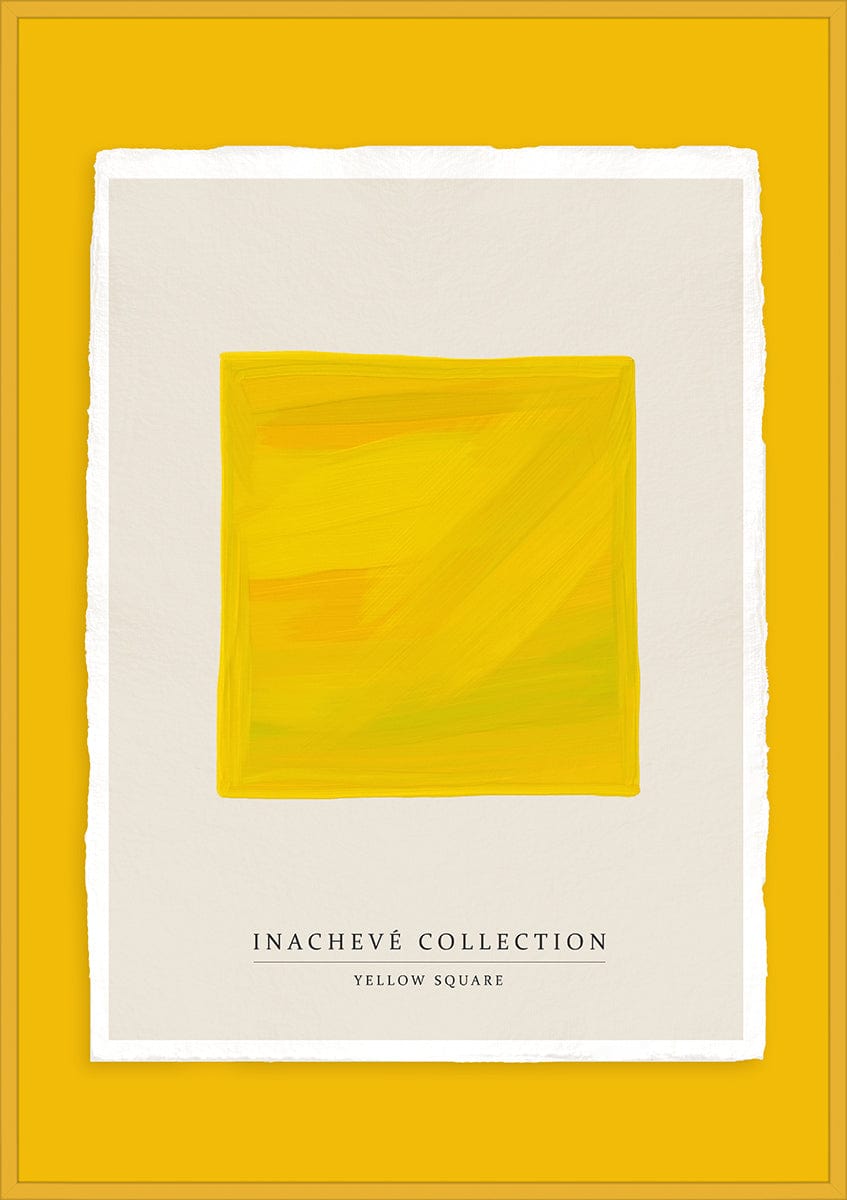 Luksus plakat med gul ramme - Yellow Square - Artist Paper - Incado