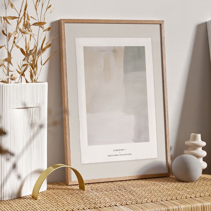 Luksus plakat med egetræsramme - Elementary I Oak - Artist Paper - Incado