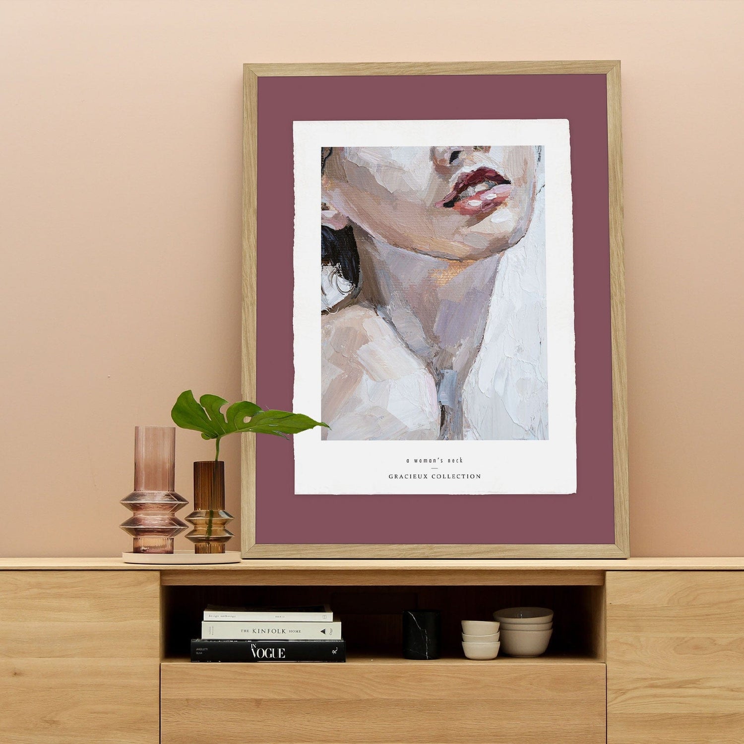 Luksus plakat med egetræsramme - A Woman's Neck Oak - Artist Paper - Incado