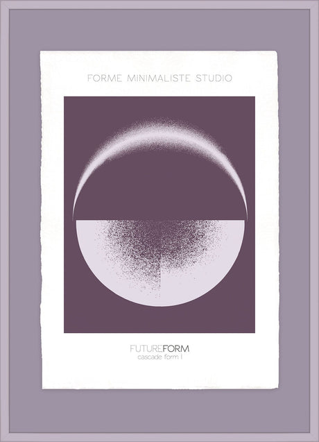 Luksus plakat med lilla ramme - Round Form II - Artist Paper - Incado