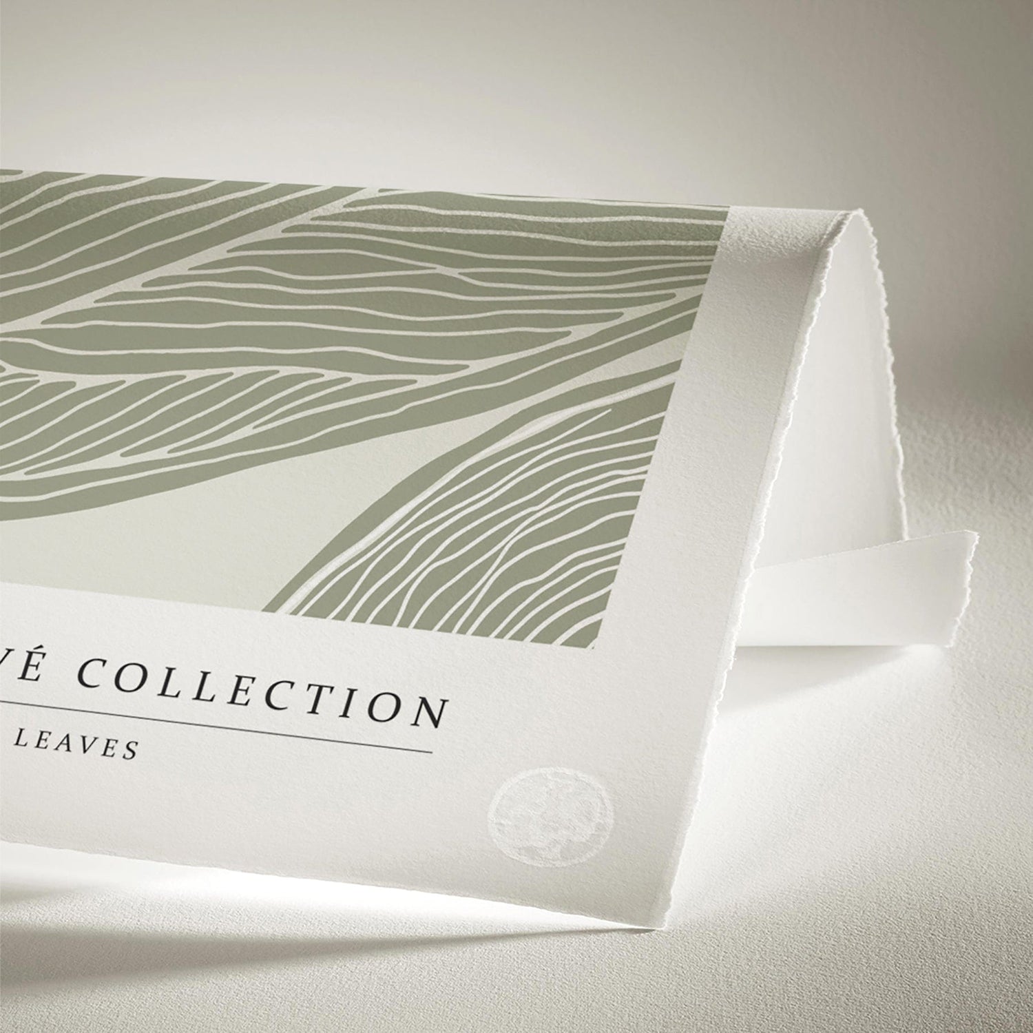 Luksus plakat med grøn ramme - Leaves - Artist Paper - Incado