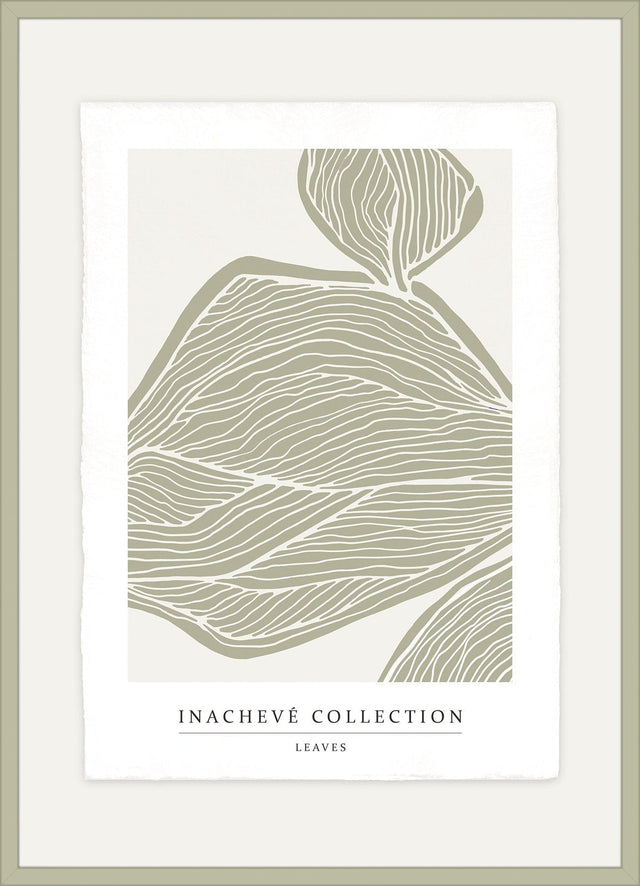 Luksus plakat med grøn ramme - Leaves - Artist Paper - Incado