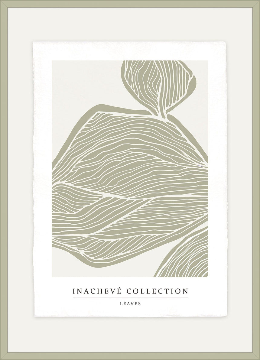 Luksus plakat med grøn ramme - Leaves - Artist Paper - Incado