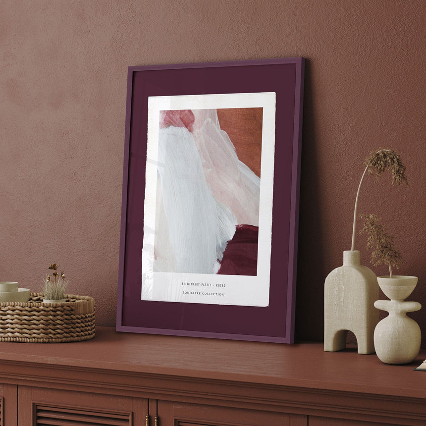 Luksus plakat med lilla ramme - Elementary Pastel - Abstract I - Artist Paper - Incado