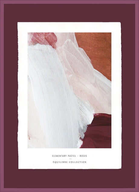 Luksus plakat med lilla ramme - Elementary Pastel - Abstract I - Artist Paper - Incado