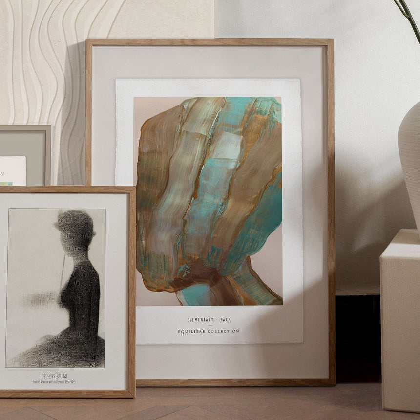 Luksus plakat med egetræsramme - Elementary - Face - Artist Paper - Incado