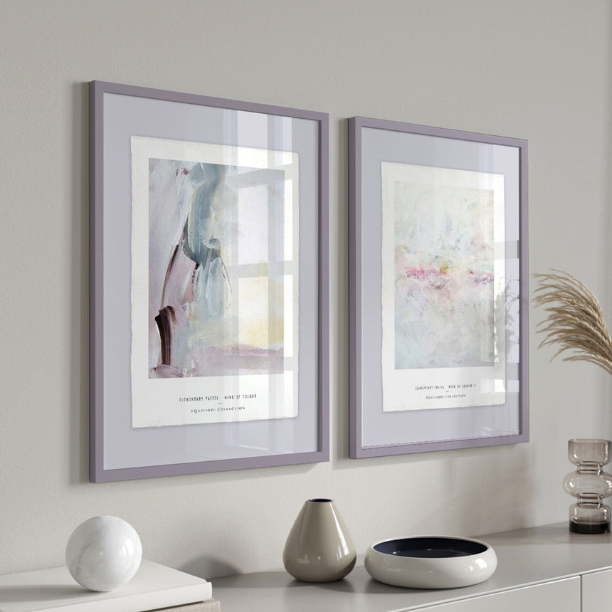 Luksus plakat med lilla ramme - Elementary Pastel - Wind of Colours II - Artist Paper - Incado