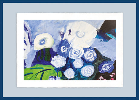 Luksus plakat med blå ramme - Blue Roses - Artist Paper - Incado