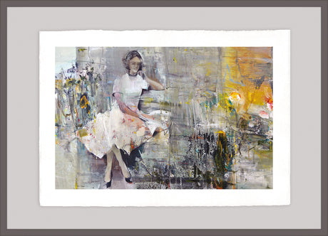 Luksus plakat med grå ramme - Thoughtful Woman - Artist Paper - Incado