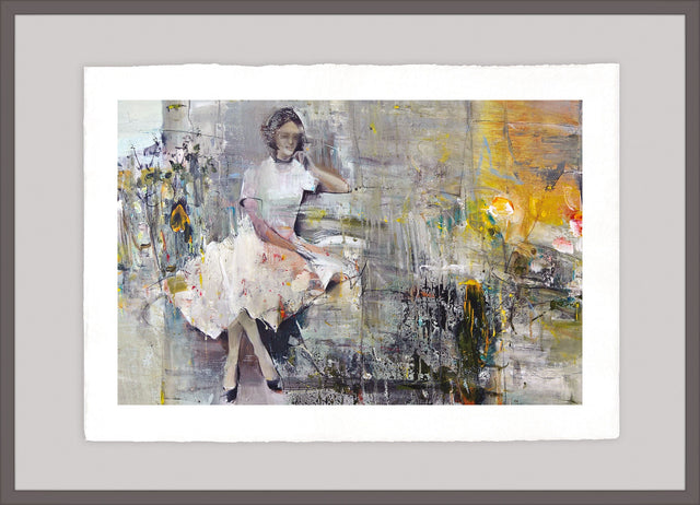 Luksus plakat med grå ramme - Thoughtful Woman - Artist Paper - Incado