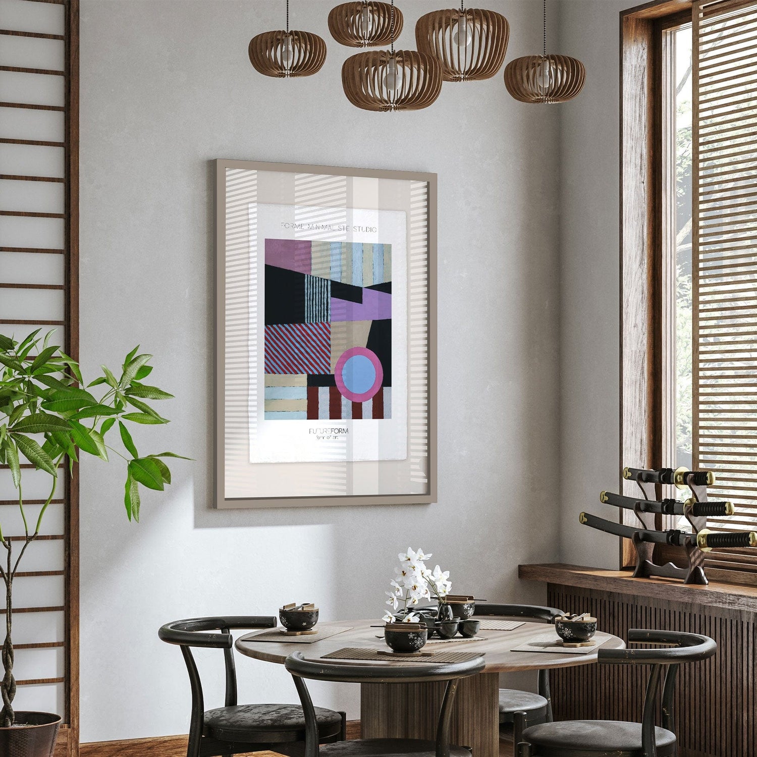 Luksus plakat med brun ramme - Form of Art II - Artist Paper - Incado