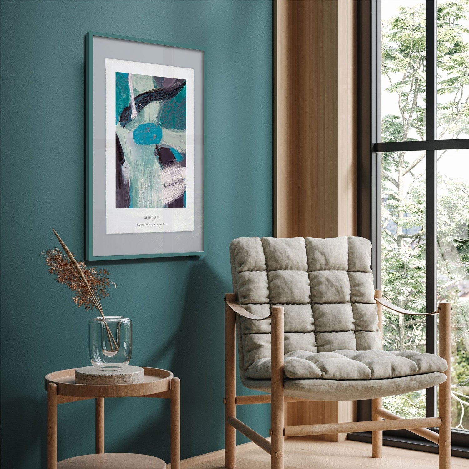 Luksus plakat med blå ramme - Elementary IX - Artist Paper - Incado