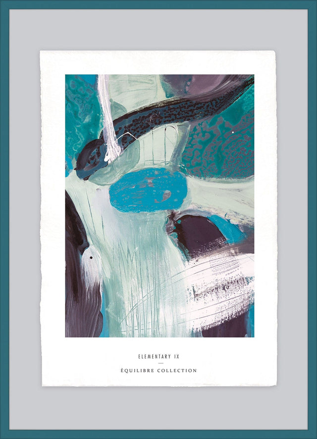 Luksus plakat med blå ramme - Elementary IX - Artist Paper - Incado