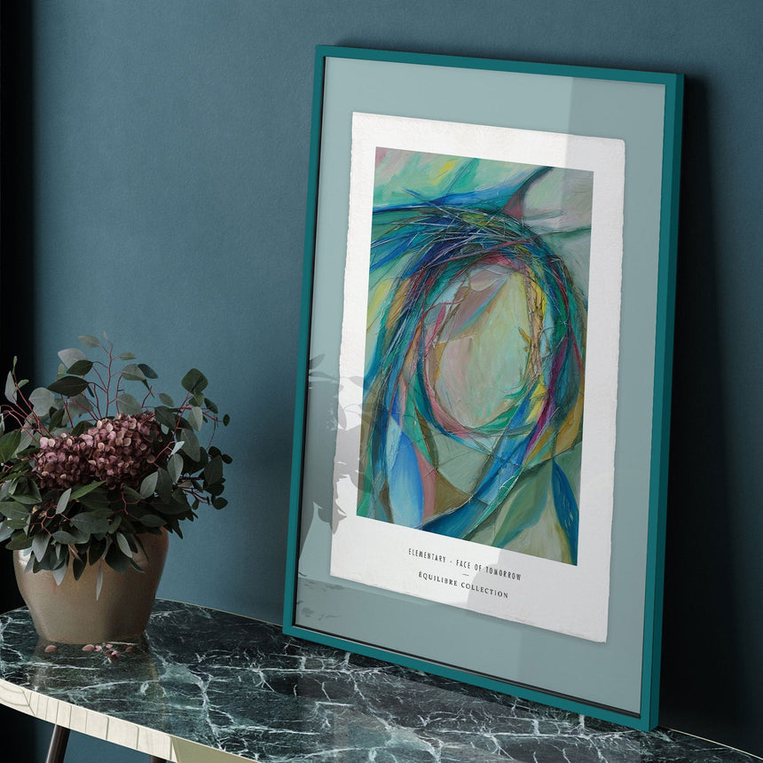 Luksus plakat med blå ramme - Elementary - Face of Tomorrow - Artist Paper - Incado