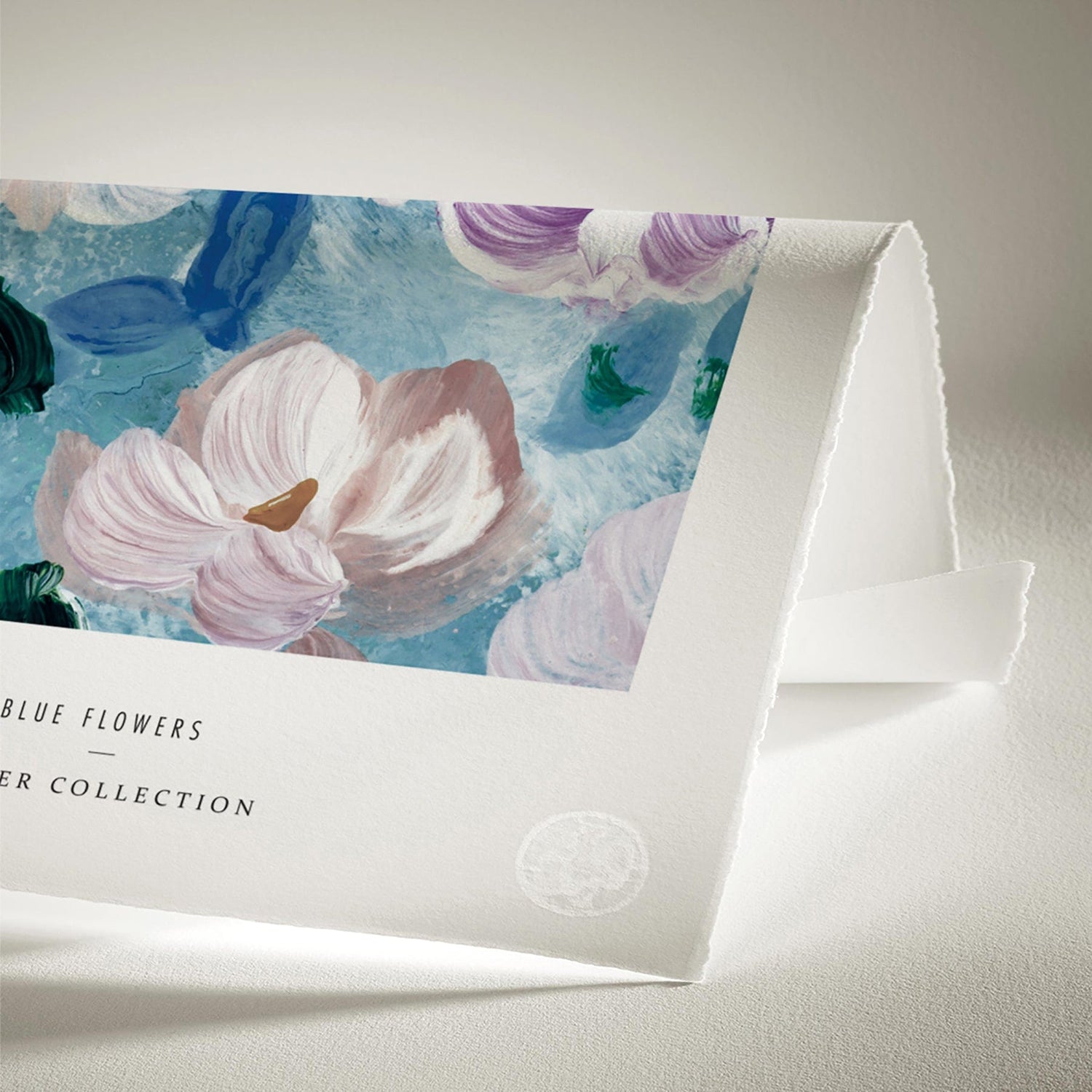 Luksus plakat med hvid ramme - Blue Flowers - Artist Paper - Incado