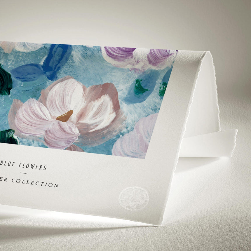 Luksus plakat med hvid ramme - Blue Flowers - Artist Paper - Incado