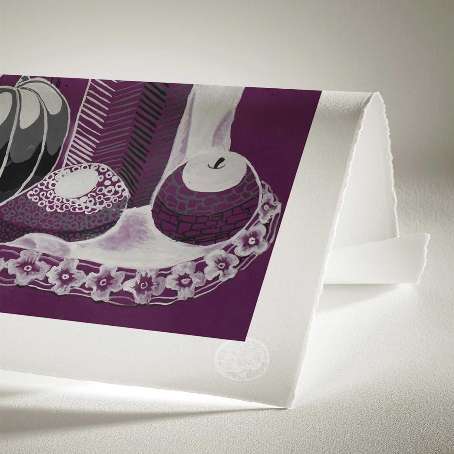 Luksus plakat med lilla ramme - Plum Vases - Artist Paper - Incado