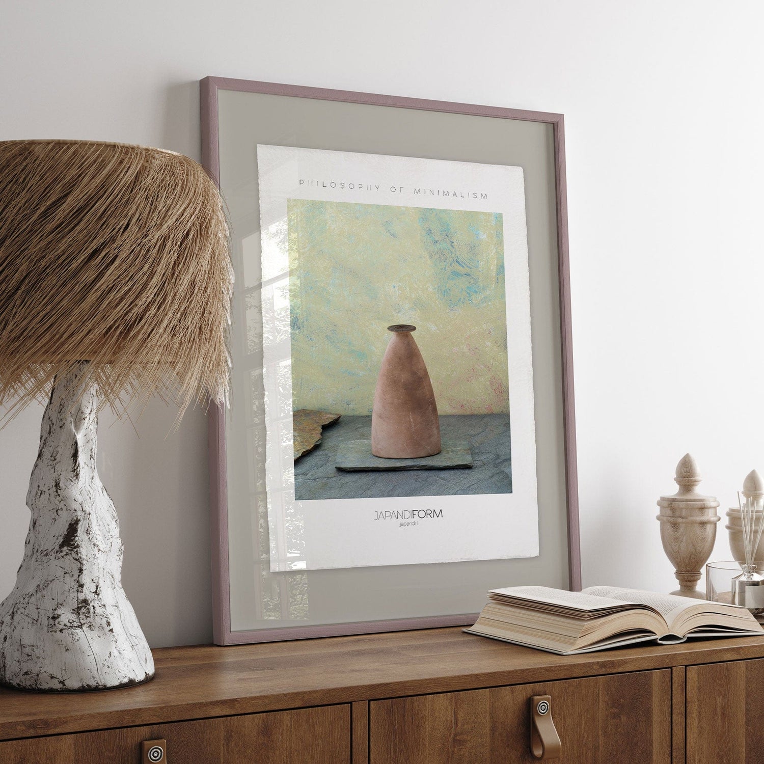 Luksus plakat med brun ramme - Japandi I - Artist Paper - Incado