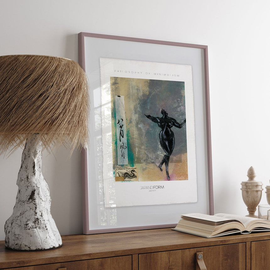 Luksus plakat med brun ramme - Japandi II - Artist Paper - Incado