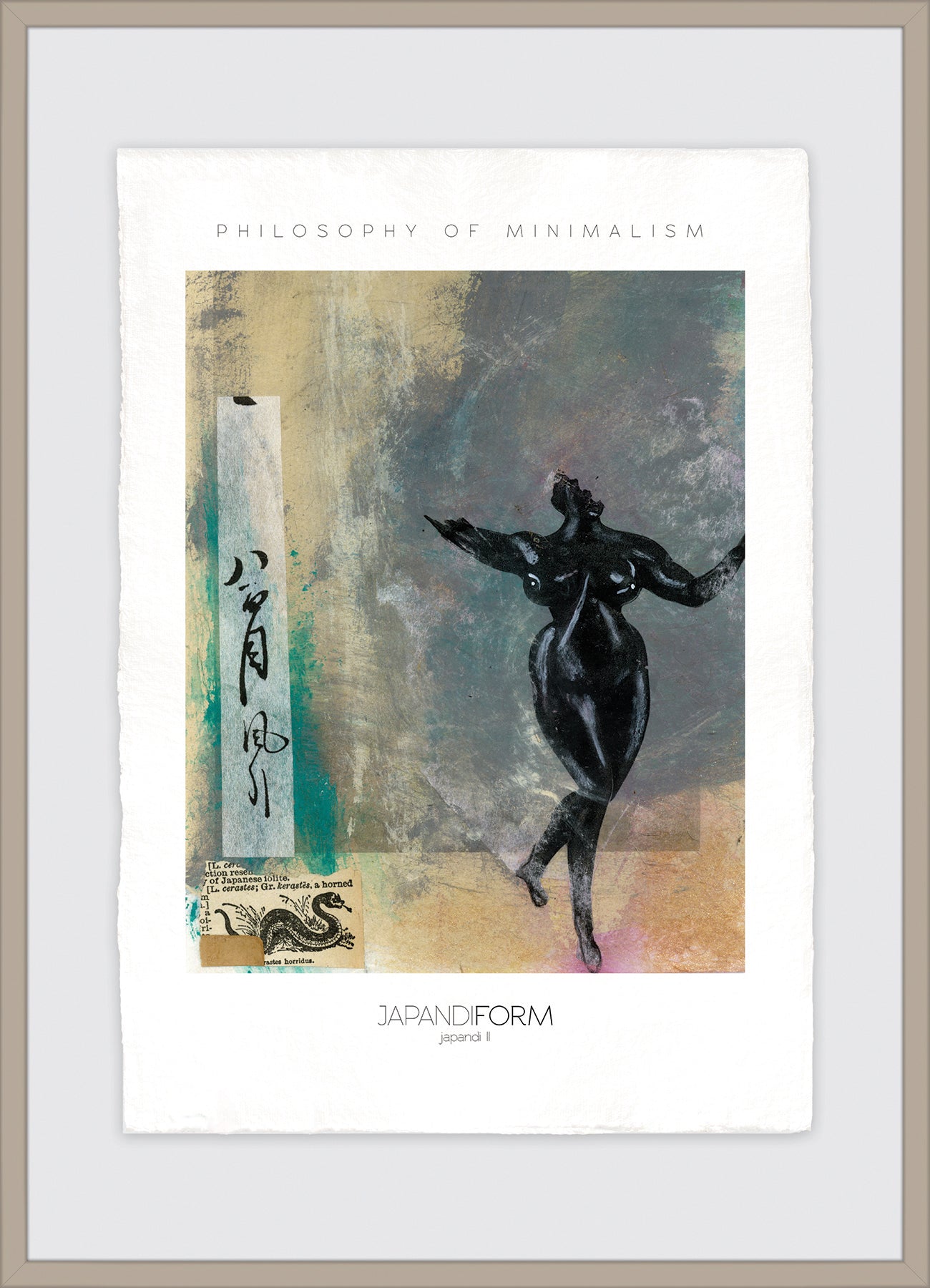 Luksus plakat med brun ramme - Japandi II - Artist Paper - Incado
