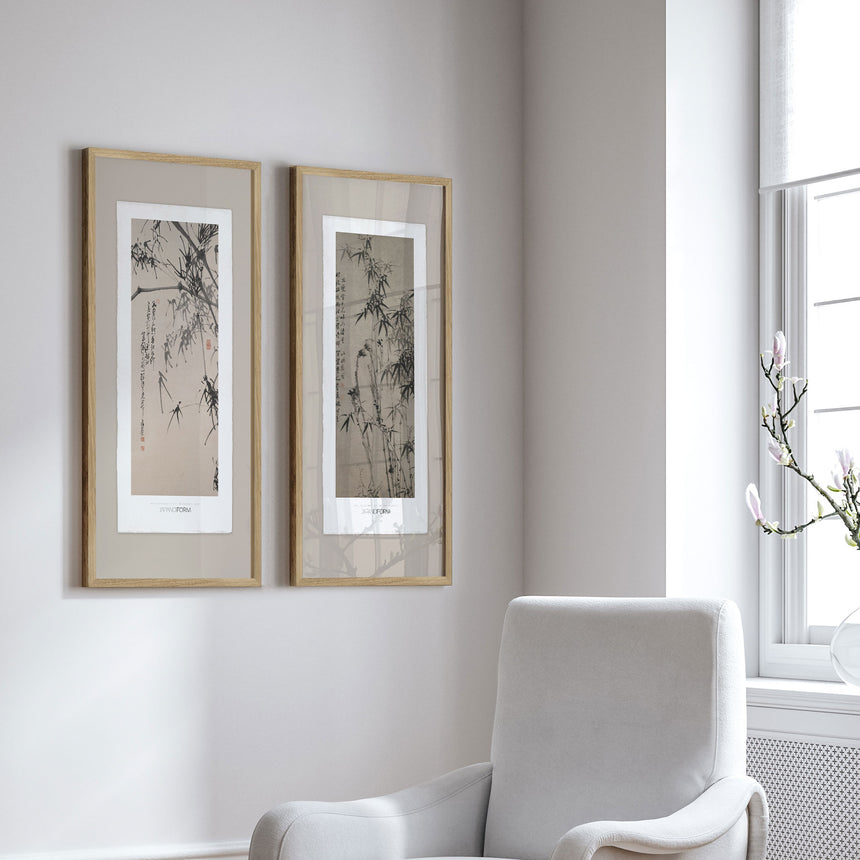 Luksus plakat med egetræsramme - Bamboo II - Artist Paper - Incado