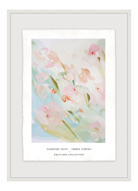 Luksus plakat med hvid ramme - Summer Flowers - Artist Paper - Incado
