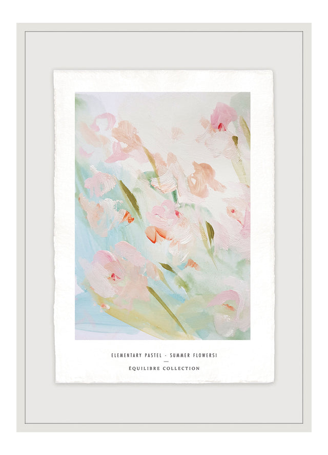 Luksus plakat med hvid ramme - Summer Flowers - Artist Paper - Incado