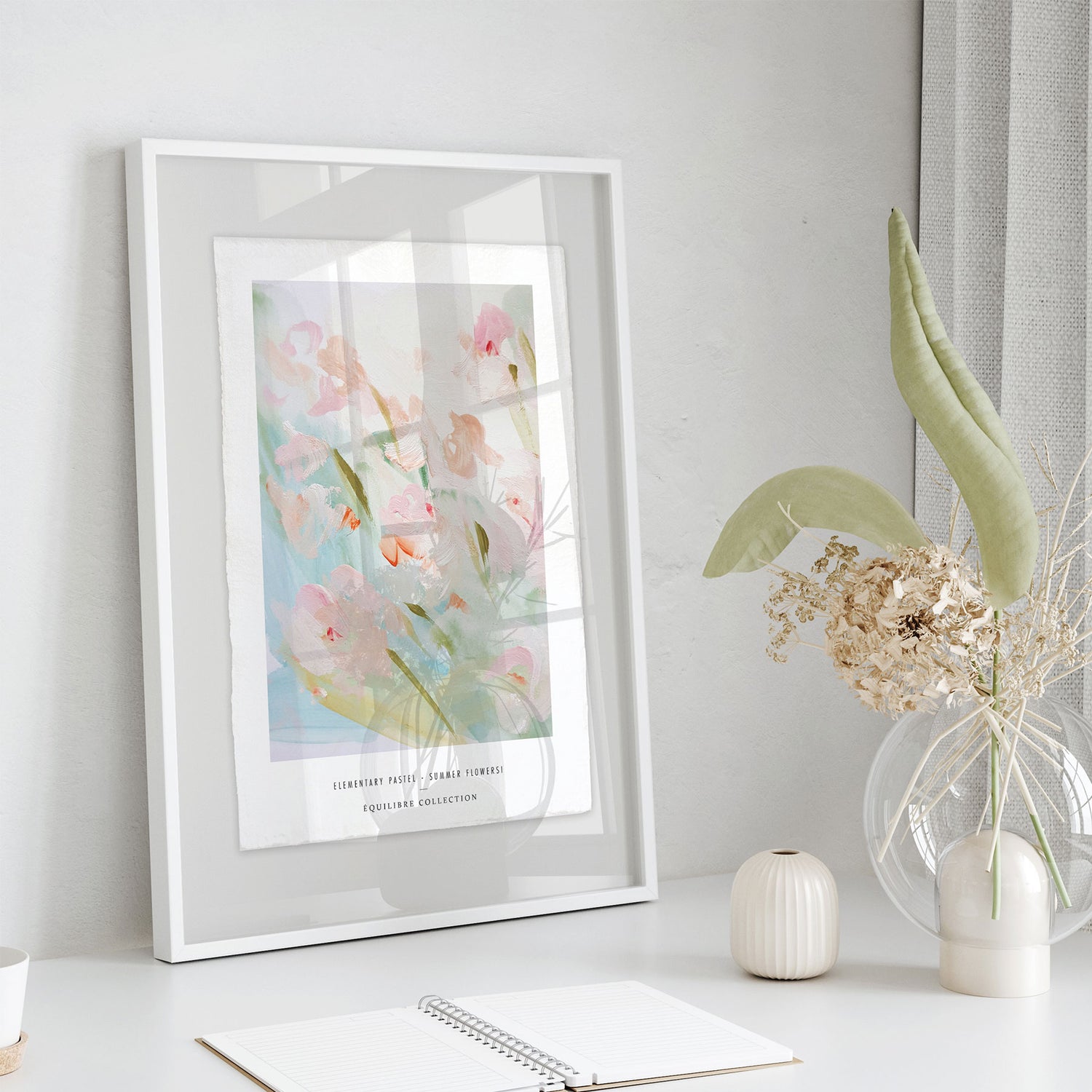 Luksus plakat med hvid ramme - Summer Flowers - Artist Paper - Incado
