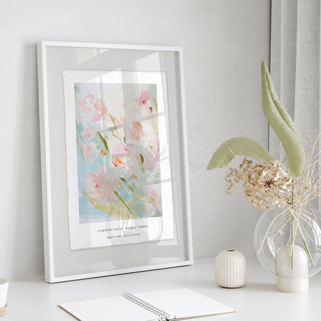 Luksus plakat med hvid ramme - Summer Flowers - Artist Paper - Incado