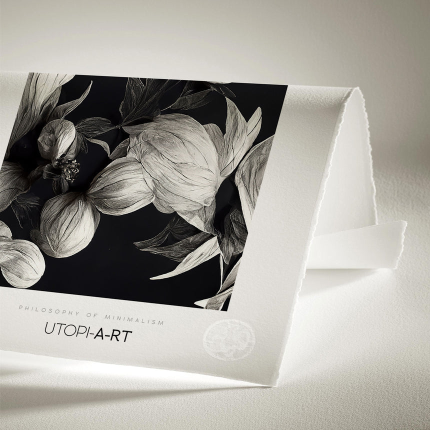 Luksus plakat med sort ramme - Floral Monochrome II - Artist Paper - Incado