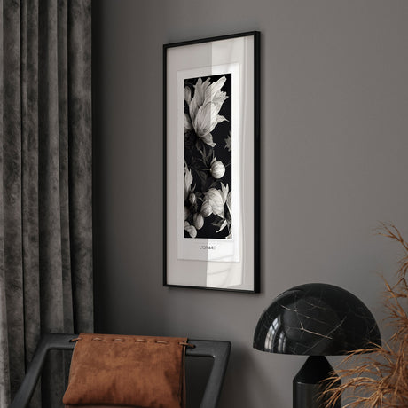 Luksus plakat med sort ramme - Floral Monochrome II - Artist Paper - Incado