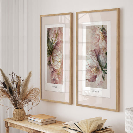 Luksus plakat med egetræsramme - Peonies I - Artist Paper - Incado