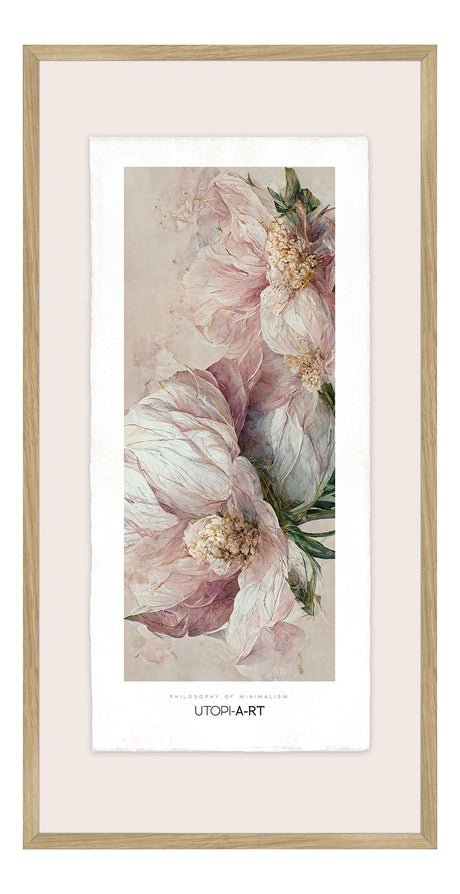 Luksus plakat med egetræsramme - Peonies II - Artist Paper - Incado