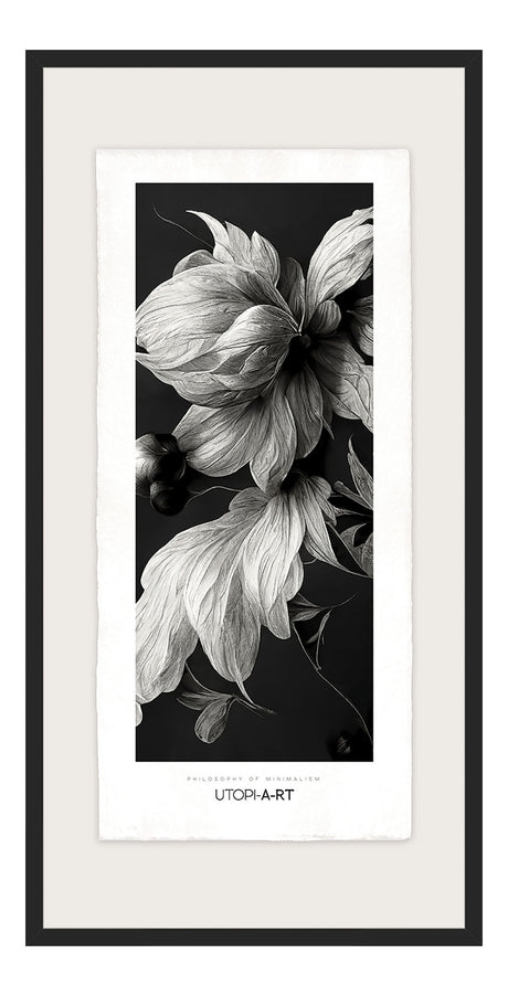 Luksus plakat med sort ramme - Floral Monochrome I - Artist Paper - Incado