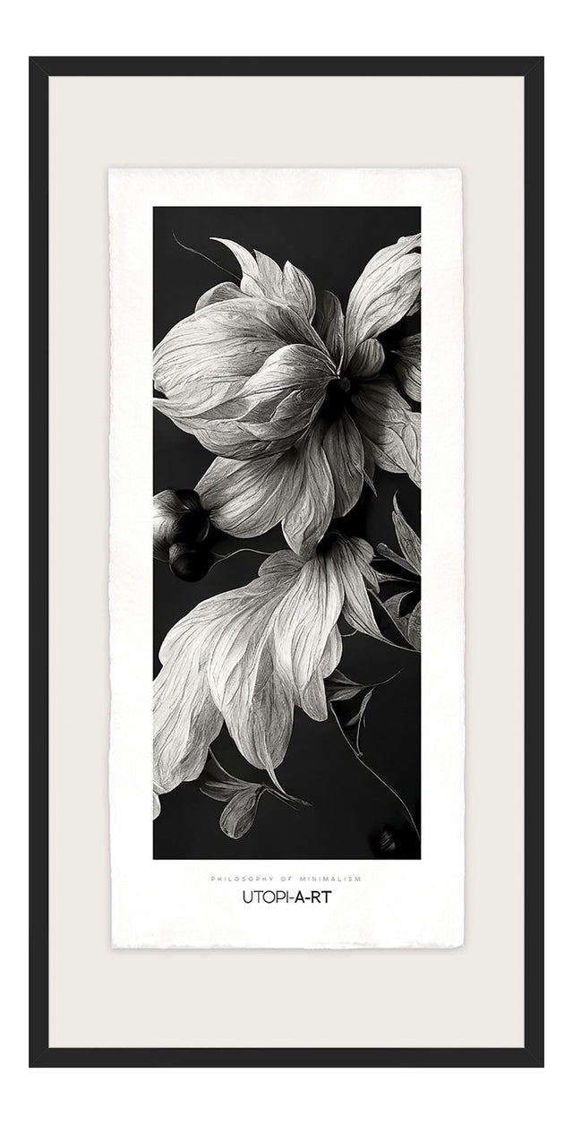 Luksus plakat med sort ramme - Floral Monochrome I - Artist Paper - Incado