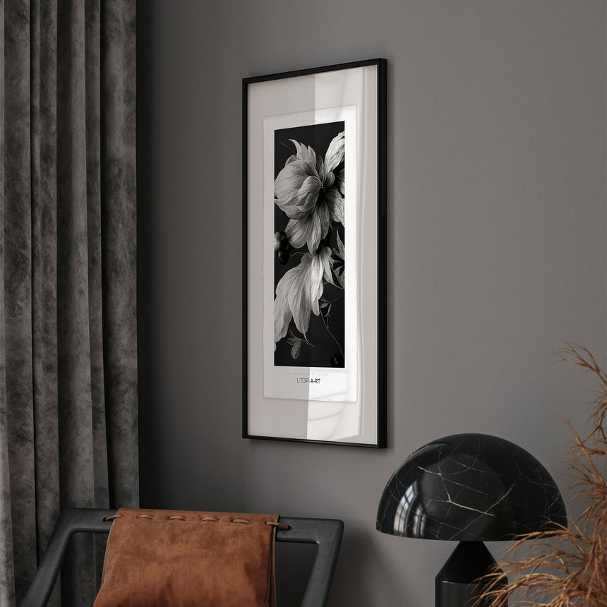 Luksus plakat med sort ramme - Floral Monochrome I - Artist Paper - Incado