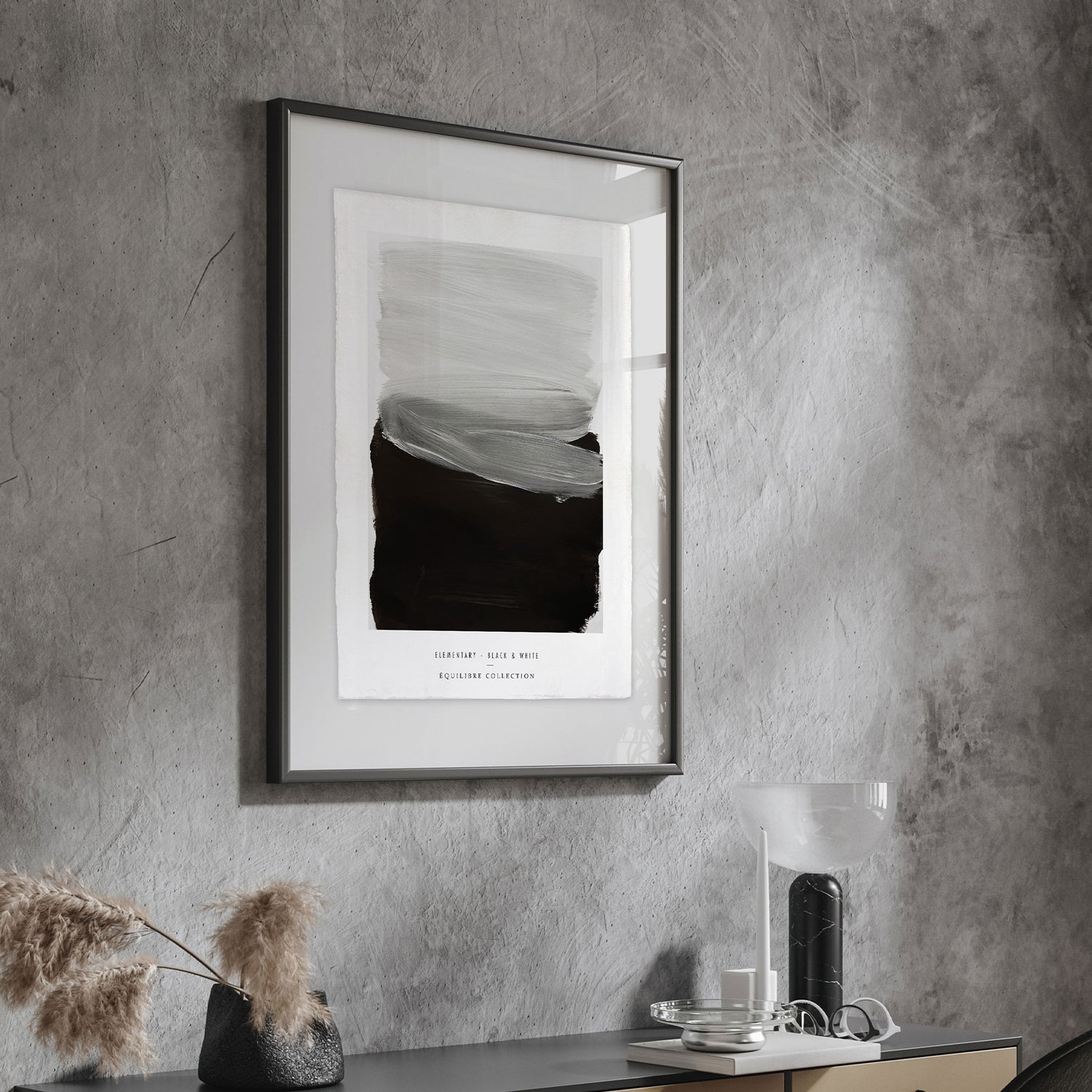 Luksus plakat med sort ramme - Strokes II - Artist Paper - Incado