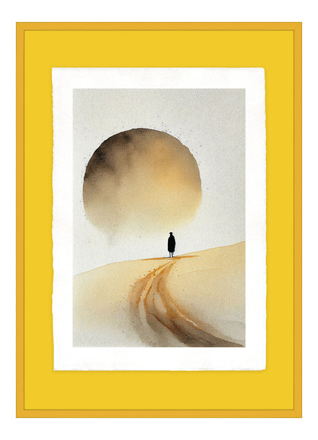 Luksus plakat med gul ramme - Wonder - Artist Paper - Incado