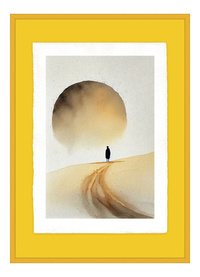 Luksus plakat med gul ramme - Wonder - Artist Paper - Incado