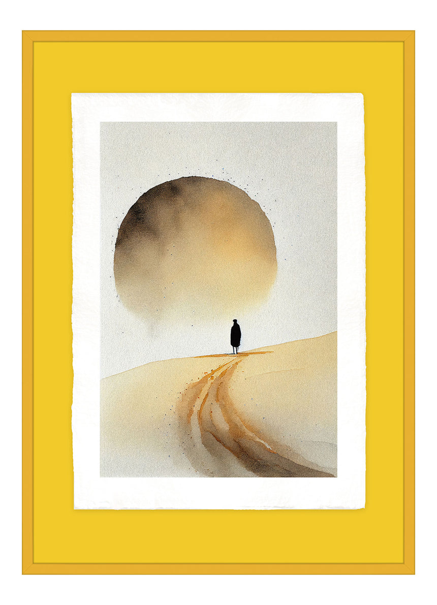 Luksus plakat med gul ramme - Wonder - Artist Paper - Incado