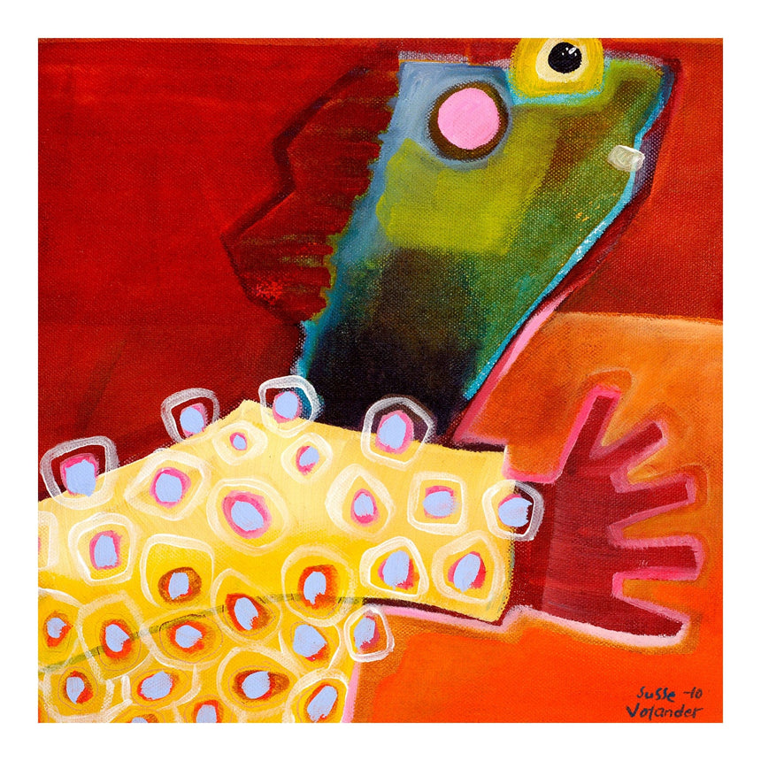 Lærredstryk - Dots fell of in wind - Susse Volander - Incado