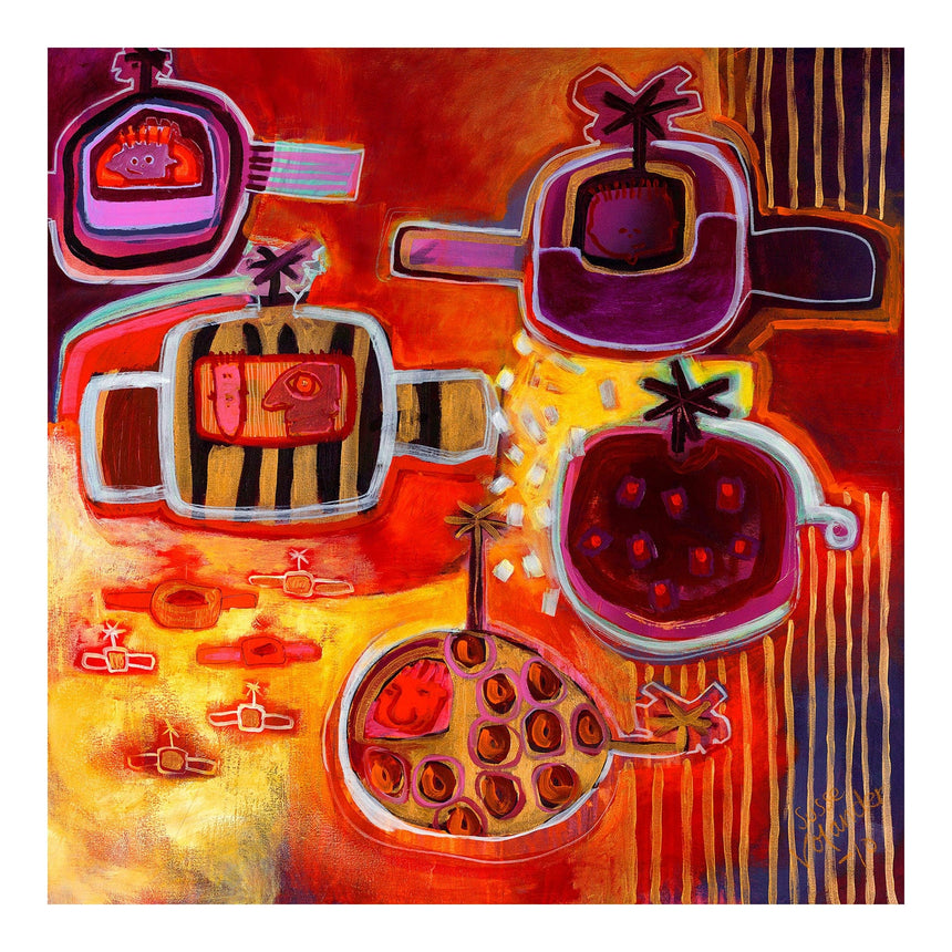 Lærredstryk - De flyver afsted - Susse Volander - Incado