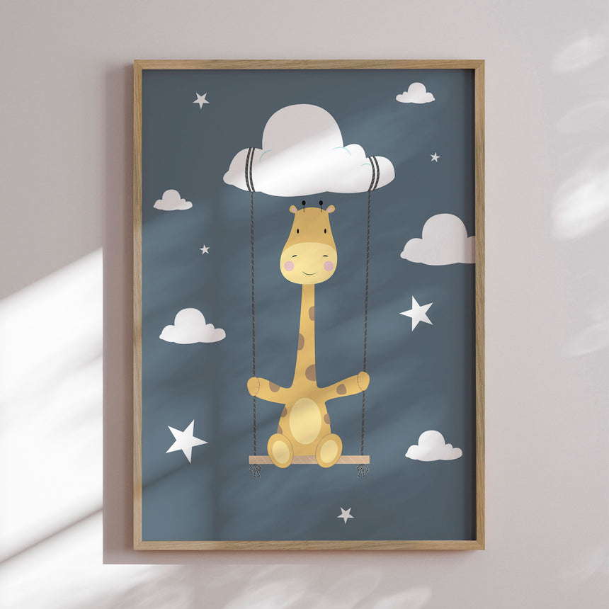 Plakat - Giraffe On a Swing - Memory Art - Incado