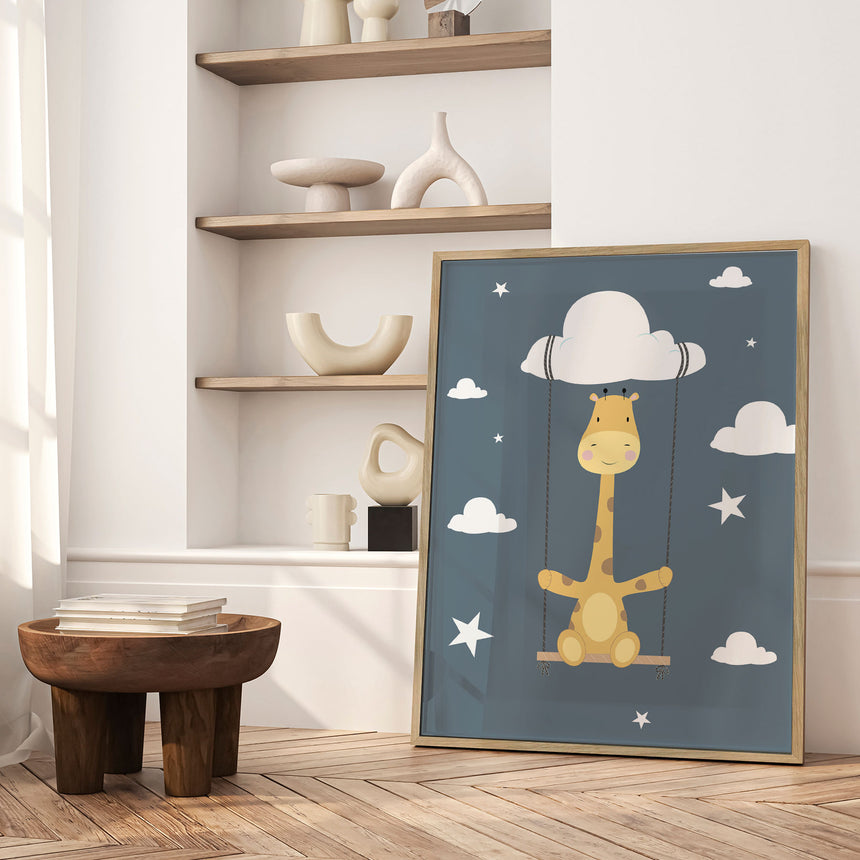 Plakat - Giraffe On a Swing - Memory Art - Incado