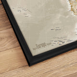 Europakort i sort ramme - Vintage - Plakat