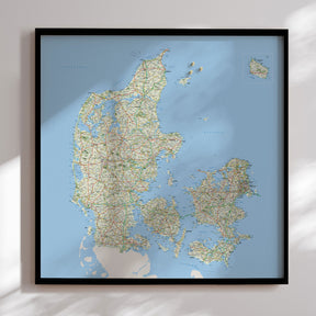 Danmarkskort med sort ramme - Classic - Opslagstavle - Incado