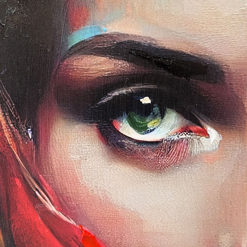 Håndlavet maleri med ramme - Freja - Mixed media
