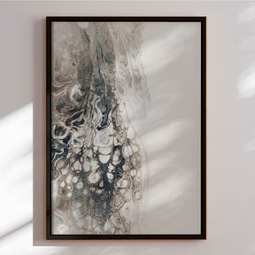 Håndlavet maleri med sort ramme - Beige Composition II - Mixed media - Incado